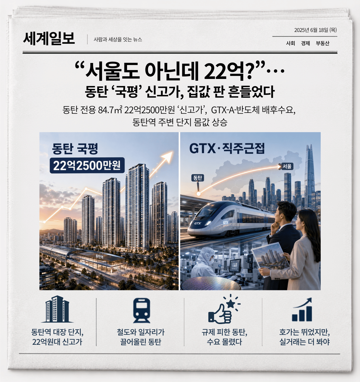 동탄 규제지역 지정과 동탄역 디에트르 관련 국토일보 보도 요약